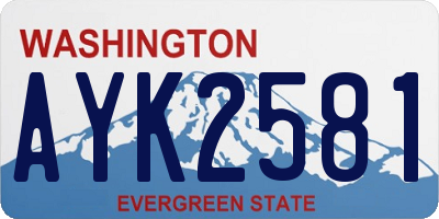 WA license plate AYK2581