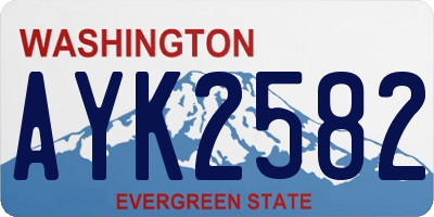 WA license plate AYK2582