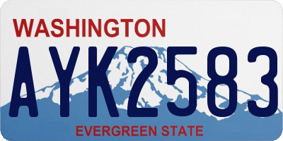 WA license plate AYK2583