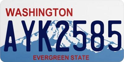 WA license plate AYK2585