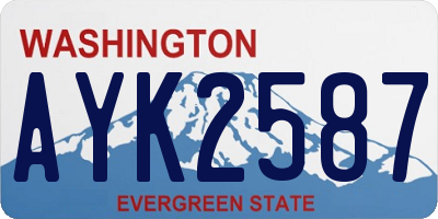 WA license plate AYK2587
