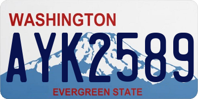 WA license plate AYK2589
