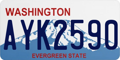 WA license plate AYK2590