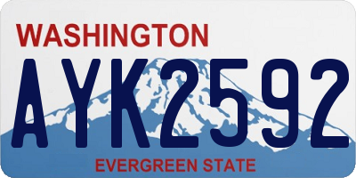 WA license plate AYK2592