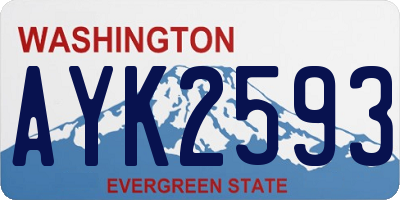 WA license plate AYK2593
