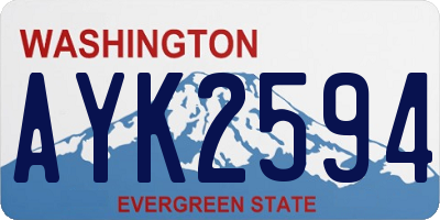 WA license plate AYK2594