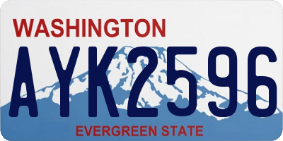 WA license plate AYK2596