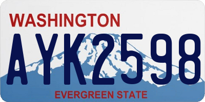 WA license plate AYK2598