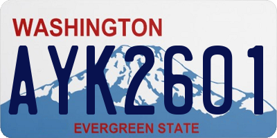 WA license plate AYK2601