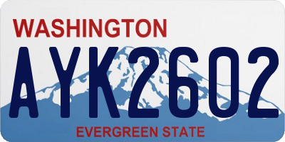 WA license plate AYK2602