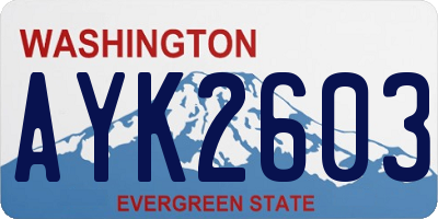 WA license plate AYK2603