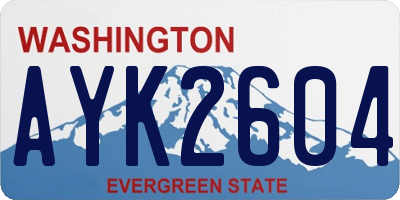 WA license plate AYK2604