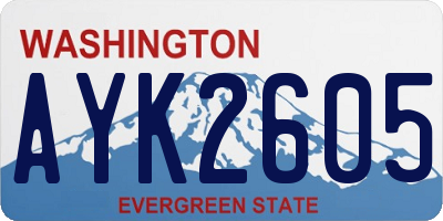 WA license plate AYK2605