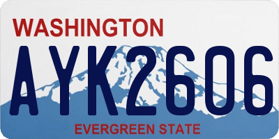 WA license plate AYK2606
