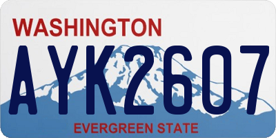 WA license plate AYK2607