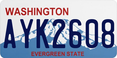 WA license plate AYK2608
