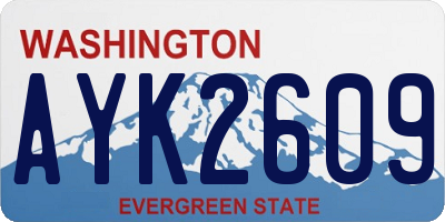 WA license plate AYK2609