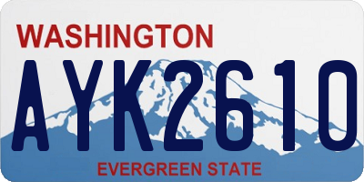 WA license plate AYK2610