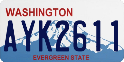 WA license plate AYK2611