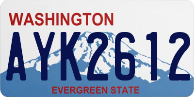WA license plate AYK2612