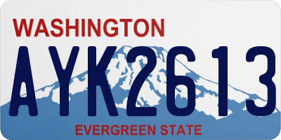 WA license plate AYK2613