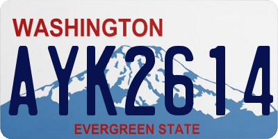 WA license plate AYK2614