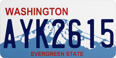 WA license plate AYK2615