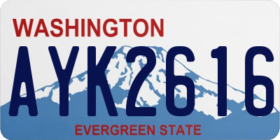 WA license plate AYK2616