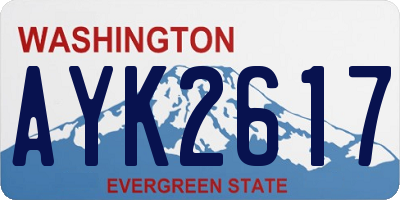 WA license plate AYK2617