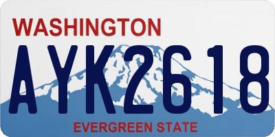 WA license plate AYK2618