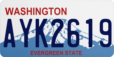 WA license plate AYK2619
