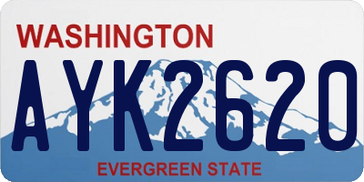 WA license plate AYK2620