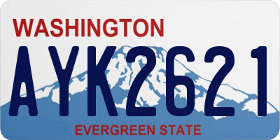 WA license plate AYK2621