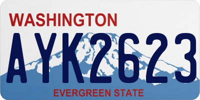 WA license plate AYK2623