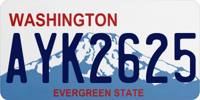 WA license plate AYK2625