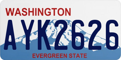 WA license plate AYK2626