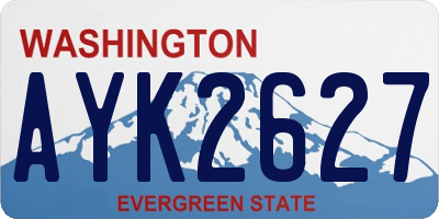 WA license plate AYK2627