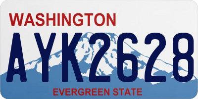 WA license plate AYK2628