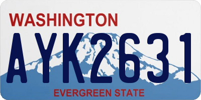 WA license plate AYK2631