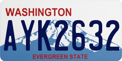 WA license plate AYK2632