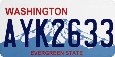 WA license plate AYK2633