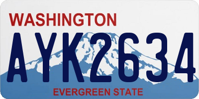 WA license plate AYK2634