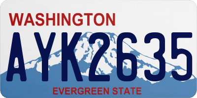 WA license plate AYK2635