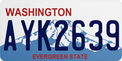 WA license plate AYK2639