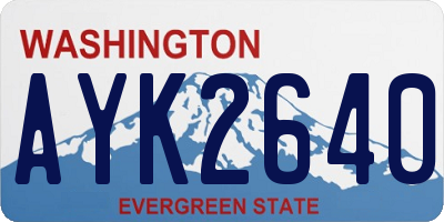 WA license plate AYK2640