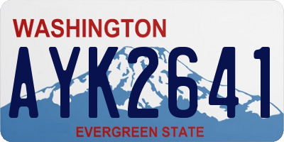 WA license plate AYK2641