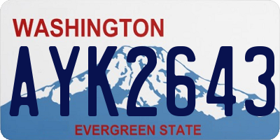 WA license plate AYK2643