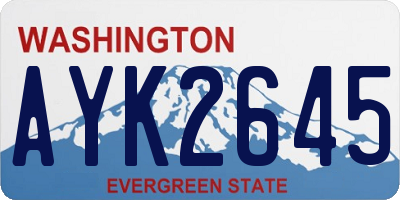 WA license plate AYK2645