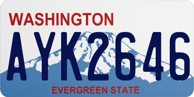 WA license plate AYK2646