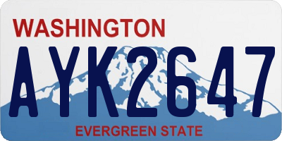 WA license plate AYK2647